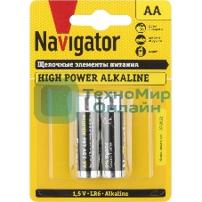 Элемент питания алкалиновый Navigator NBT-NE-LR6-BP2 (блист.2шт)