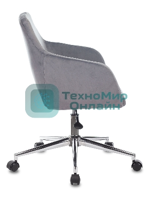 Кресло офисное Бюрократ CH-380SL серая жемчужина Italia 26, крестовина металл хром