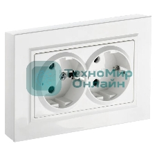 Розетка 2-я с з/к/ш IEK BRITE 16А в сб. РСш12-3-БрБ белый