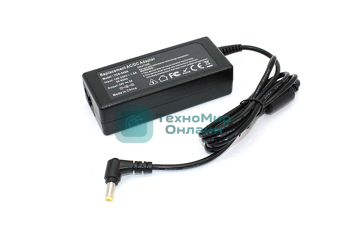 Блок питания для монитора и телевизора LCD 24V 2A 48W 5.5x1.7мм OEM