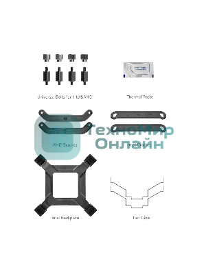 Кулер для процессора PCCooler RT500 Digital черный 120мм алюминий+медь 2200rpm 32db 4-pin 240W