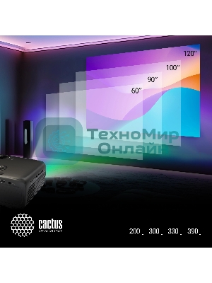 Проектор Cactus CS-PRM.07B.Full HD LCD 3200Lm LS 320Lm ANSI (1920x1080) 1500:1 ресурс лампы:30000часов 1xUSB typeA 3xHDMI 1.16кг