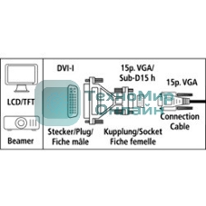 Адаптер Hama H-45073 DVI (m)/VGA HD15 (f)