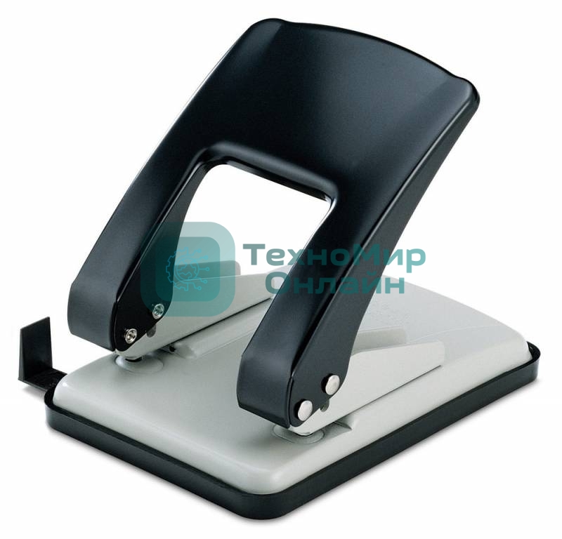Дырокол Kw-Trio Stylish Heavy Duty 09760GR/BLCK, до 40 листов, металл черный, отверстий: 2, с линейкой