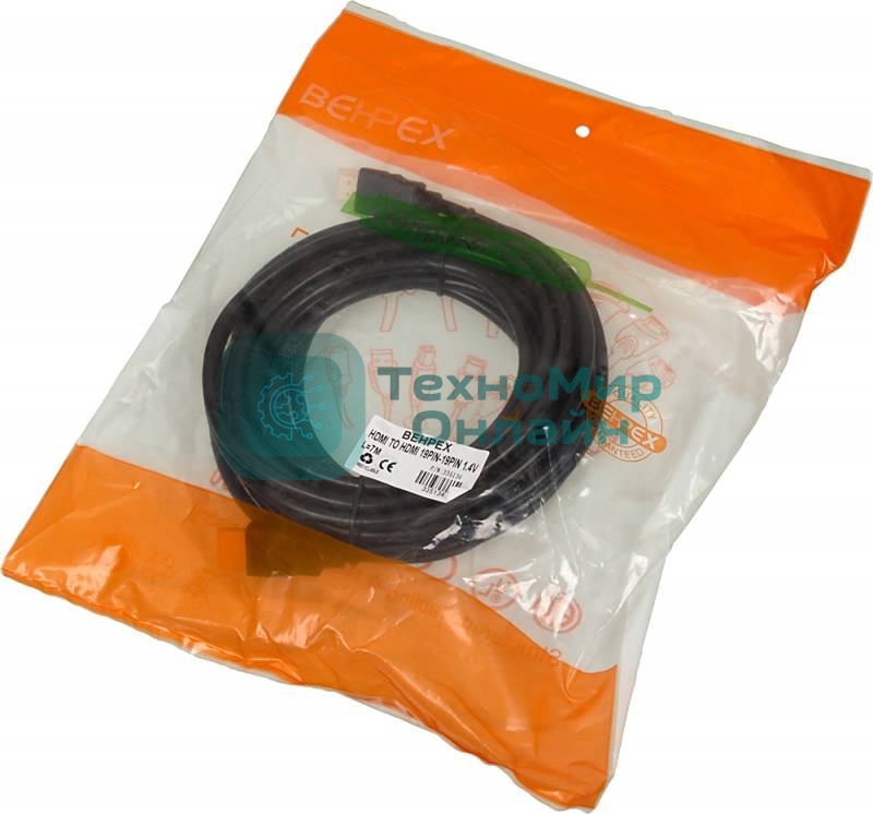 Кабель аудио-видео High Speed ver.1.4 HDMI (m)/HDMI (m) 7м. позолоченные контакты черный