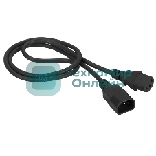 Шнур питания Lanmaster C13-C14, 3х0.75, 220В, 10А, черный, 0.5 метра