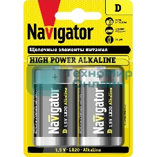 Элемент питания алкалиновый Navigator NBT-NE-LR20-BP2 (блист.2шт)
