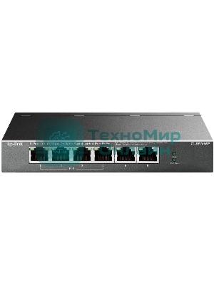 Коммутатор TP-Link 4-port 10/100Mbps Unmanaged PoE+ Switch with 2 10/100Mbps uplink ports, meta case, desktop mount, 4 802.3af/at compliant PoE+ port, 2 10/100Mbps uplink ports, DIP switches for Extend mode, Isolation mode and Priority mode, up to 250m PoE power supply