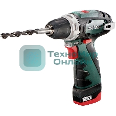 Дрель-шуруповерт Metabo PowerMaxx BS 600984500, 12 В, 2 Ач, 34 Нм, щеточный