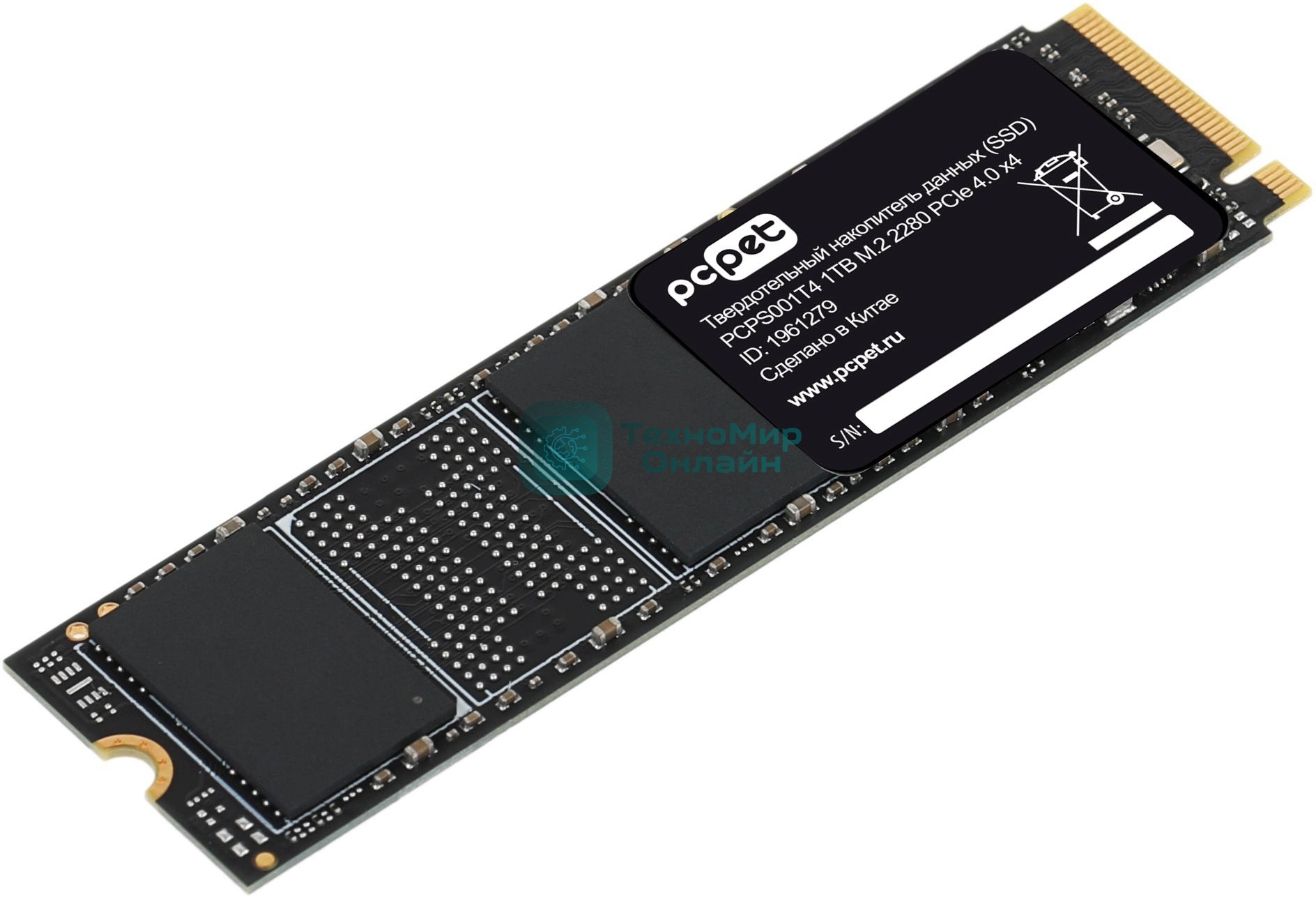 Накопитель SSD PC Pet PCI-E 4.0 x4 1TB PCPS001T4 M.2 2280 OEM
