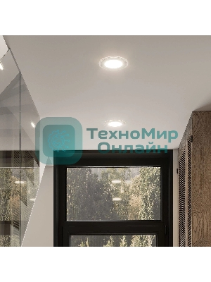 Светильник Glass круг 18W 1390lm 3000K 220-240V IP20 монт Ø155 200x35 с дек стеклом LED