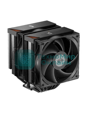 Кулер для процессора PCCooler RT620 Digital BK (250W, 4-pin PWM, LED temp., 157mm, 6x6mm, 2x120мм, 73.32CFM, 34.9dBA, 2200RPM, S: 1851/1700/1200/115X, AM5/AM4, черный)