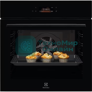Духовой шкаф электрический Electrolux LOE8F38Z с конвекцией, объем 72 л, 17 режимов, очистка каталитическая, 3 стекла в дверце, направляющие проволочные + телескопические (1 уровень),черное стекло