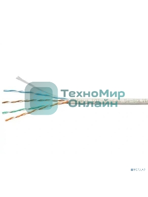 Кабель Cabeus UTP-4P-Cat.5e-SOLID-LSZH-GY-LIGHT Кабель витая пара UTP (U/UTP), cat.5e, 4 пары 0,47мм (24 AWG), LSZH, нг(А)-HF, серый, (305 м)