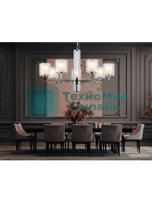 Люстра Ambrella light LH56003/7 СH/FR хром/белый матовый E14*7 max 40W D790*1260
