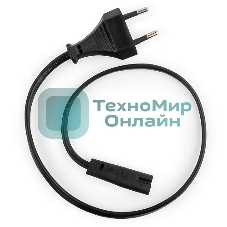 Кабель питания для ноутбуков, аудио/видео техники Gembird 0,5м, VDE, 2-pin, черный, пакет