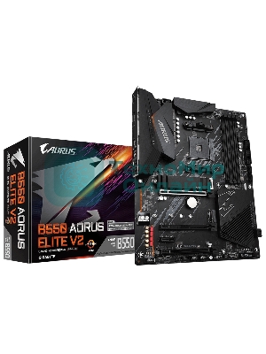 Материнская плата Gigabyte B550 AORUS ELITE V2, AM4, AMD B550, 4xDDR4, 4xSATA, 2xM.2, 1xPCIe 4.0 x16, 1xPCIe 3.0 x16, 2xPCIe 3.0 x1, 1xHDMI, 1xDP, 1x2.5Gb LAN, 1xUSB-C 10Gbps, 4xUSB-A 10Gbps, 4xUSB-A 5Gbps, 2xUSB-A 2.0, 3x3.5 мм, 7.1, ATX