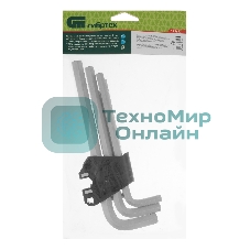 Набор ключей имбусовых Сибртех HEX, 2-12 мм, CrV, 9 шт., удлиненные