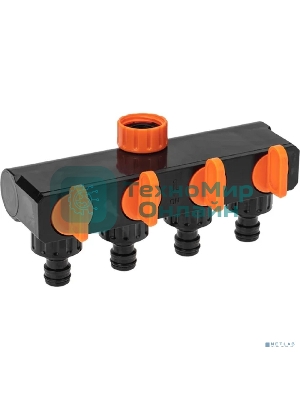 Разветвитель для шланга на 4 канала 1/2, 3/4 Четыре Сезона