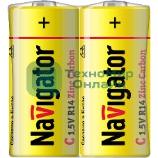 Элемент питания солевой Navigator NBT-NS-R14-SH2 (шринка 2шт)