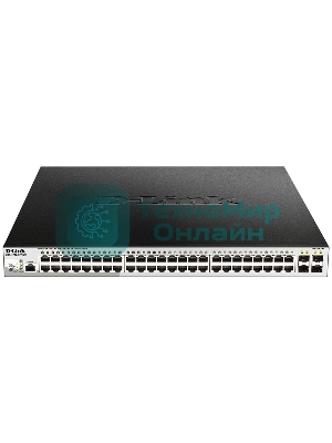 Коммутатор D-Link DGS-1210-52P/ME/B1A, L2 Managed Switch with 48 10/100/1000Base-T ports and 4 1000Base-X SFP ports (8 PoE ports 802.3af/802.3at (30 W), 16 PoE ports 802.3af (15,4 W), PoE Budget 193 W). 16K Mac
