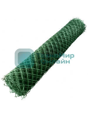 Решетка Россия заборная в рулоне, 1,8 х 25 м, ячейка 90 х 100 мм, пластиковая, зеленая 64541