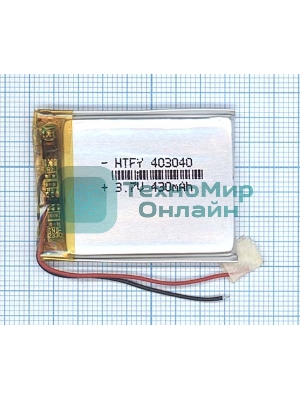 Аккумулятор Li-Pol (батарея) 4x30x40мм 2pin 3.7V/430mAh
