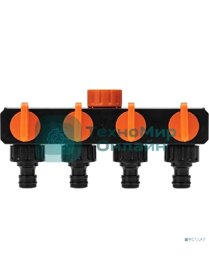 Разветвитель для шланга на 4 канала 1/2, 3/4 Четыре Сезона
