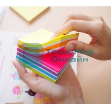 Блок самоклеящийся бумажный Stick`n 21536 76x76 мм, 400 листов, 70 г/м2, неон+пастель, 4 цвета в упаковке