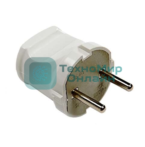 Вилка прямая 10А 4142 бел. ASD/IN HOME 4690612000572