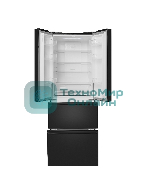 Холодильник Maunfeld MFF180NFBE01 черный трехкамерный 224/113л морозилка снизу, No Frost