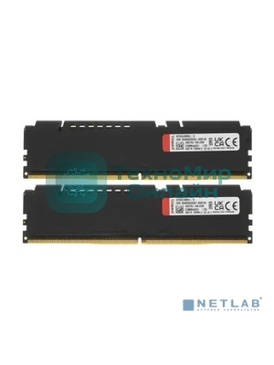 Оперативная память Kingston Fury Beast, DDR5, 16GB (2x8GB), 5200MHz, CL40, DIMM, радиатор, черный