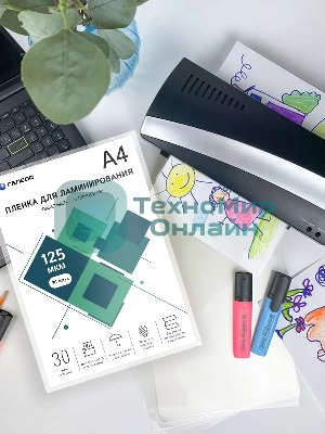 Пленка для ламинирования ГЕЛЕОС, А4, 125 мкм 30 шт./Пленка для ламинирования A4, 216х303 (125 мкм) глянцевая 30 шт LPA4-125-30