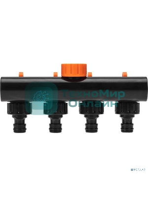 Разветвитель для шланга на 4 канала 1/2, 3/4 Четыре Сезона