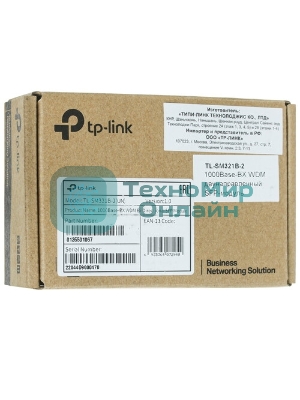 Модуль TP-Link SFP 1000Base-BX WDM Bi-Directional SFP module, TX: 1310 nm and RX: 1550 nm, 1 LC Simplex port, up to 2 km transmission distance in 9/125 μm SMF (Single-Mode Fiber), Supports Digital Diagnostic Monitoring (DDM).