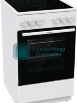 Плита электрическая Gorenje GEC5A41WG белый, конфорок 4 электрических, духовка 62 л, 50 см x 85 см x 59.4 см