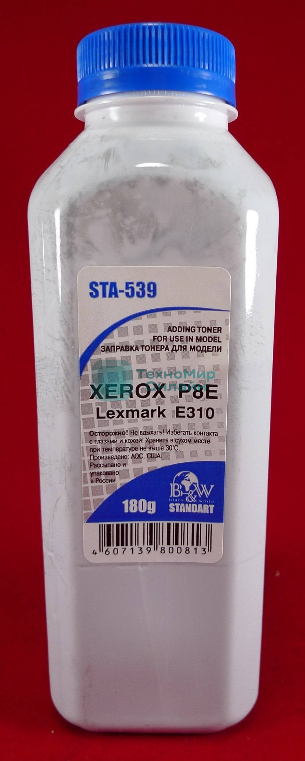 Тонер Xerox P8e/Lexmark E310 (фл,180 г) B&W Standart фас России
