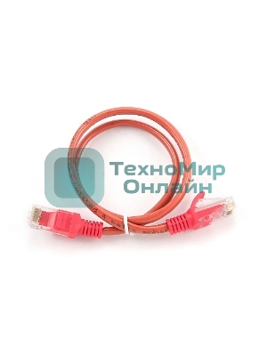 Патч-корд UTP Cablexpert cat.5e, 0.5м, литой, многожильный, красный