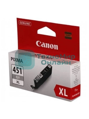Картридж струйный Canon CLI-451XLGY серый, 780 стр. (повышенной емкости), для PIXMA iP7240, MG5440, 6340