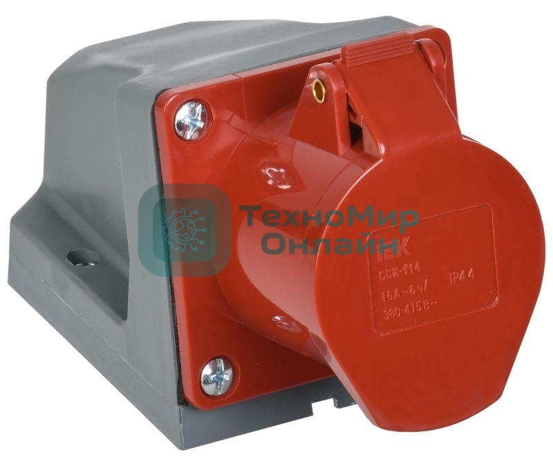 Розетка IEK PSR12-016-4 114 стационарная 3Р+РЕ 16А 380В IP44 IEK