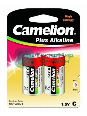 Элемент питания алкалиновый Camelion LR LR14 BL-2 (блист.2шт) 1.5 В