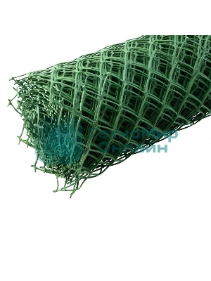 Решетка Россия заборная в рулоне, 1,8 х 25 м, ячейка 90 х 100 мм, пластиковая, зеленая 64541