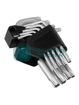 Набор ключей имбусовых Torx-Tempered Сибртех TT10-50, CrV, 9 шт.