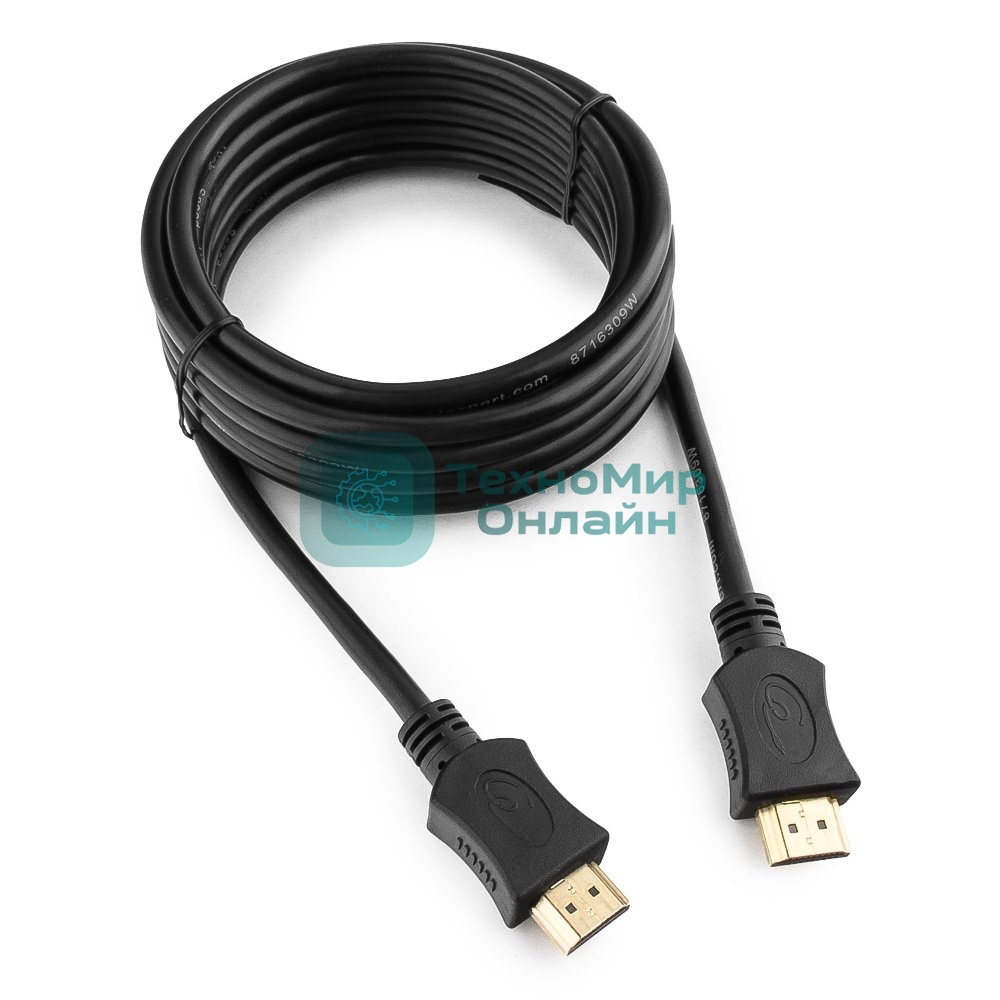 Кабель Cablexpert HDMI CC-HDMI4L-10, 19M/19M, v2.0, серия Light, позол.разъемы, экран, 3м, черный, пакет