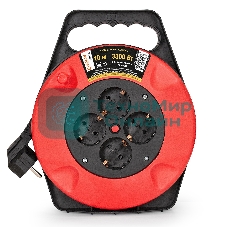 Удлинитель на катушке ExeGate EX286337RUS Master ECS-1-1.5B (4 евророзетки с заземлением, 10 м, защита от детей, защита от перегрузки, 3х1,5 мм2, 15А/3.3 кВт)