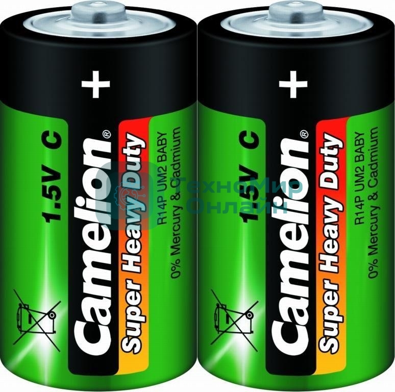 Элемент питания солевой Camelion R R14 (шринка 2шт) 1.5 В