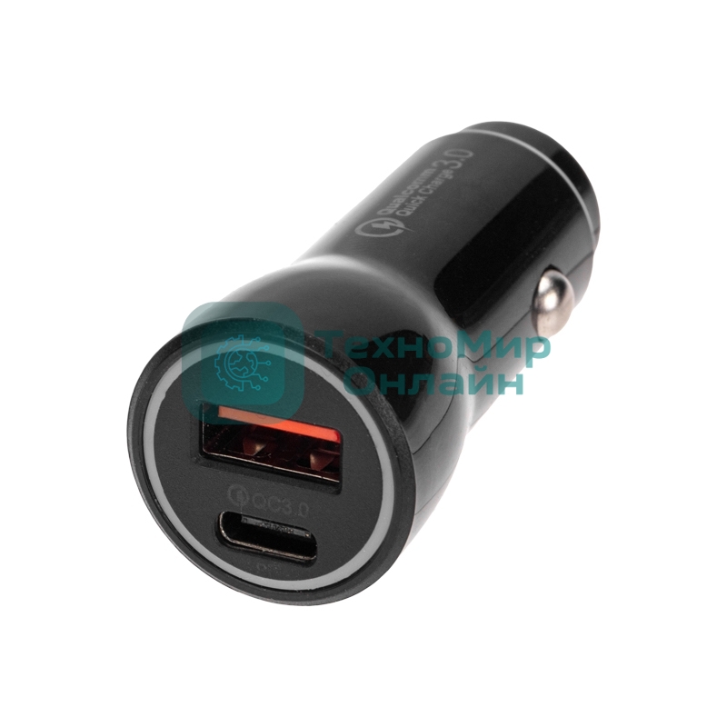 Автозарядка в прикуриватель Rexant АЗУ USB-A (QC 3.0)+USB-C (PD), 38Вт черный