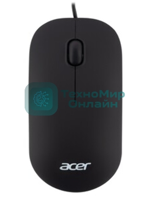 Мышь проводная Acer OMW122 черный, 1200 dpi, USB, кнопки - 3