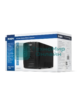 Источник бесперебойного питания SVEN Pro 1000 1000VA/720W USB, RJ-45 (3 EURO) 