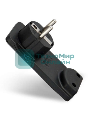 Вилка-невидимка электрич. с заземл. черный 16А 250В UNIVersal 5565419